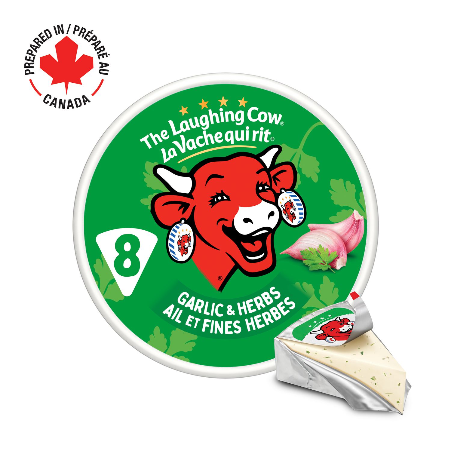La Vache qui rit, Ail et fines herbes, Fromage à tartiner 8P