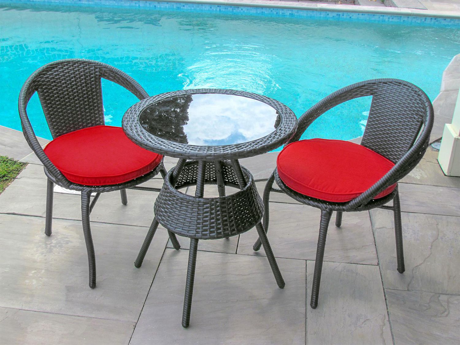 Henryka Ltd Henryka 3 Piece Bistro Set With Cushions Walmart Canada