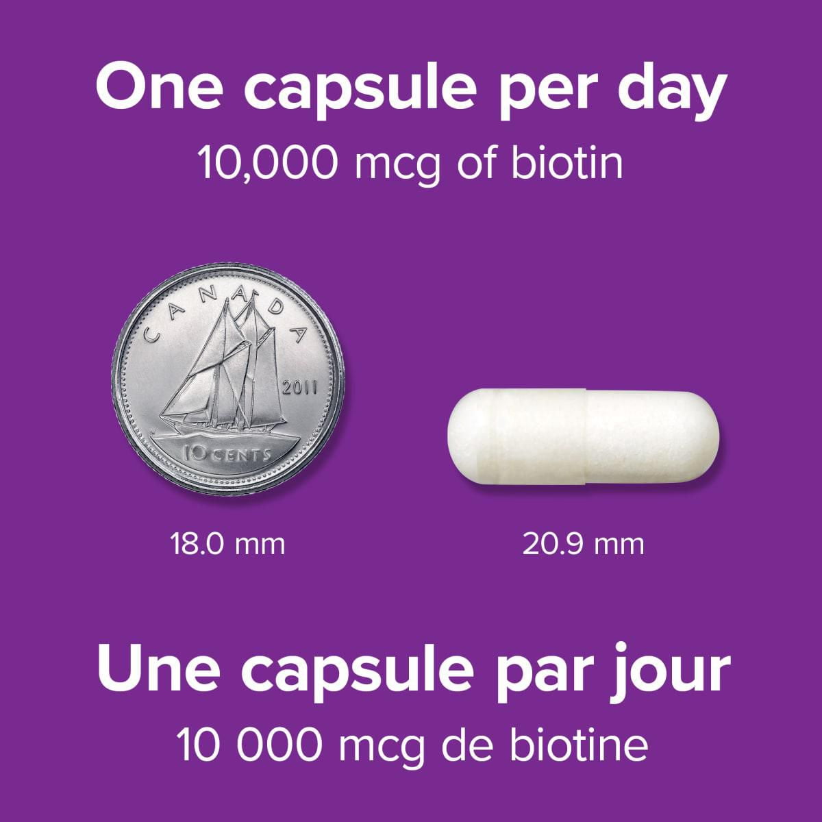 Biotine Extra-fort 10 000 mcg 120 capsules végétariennes