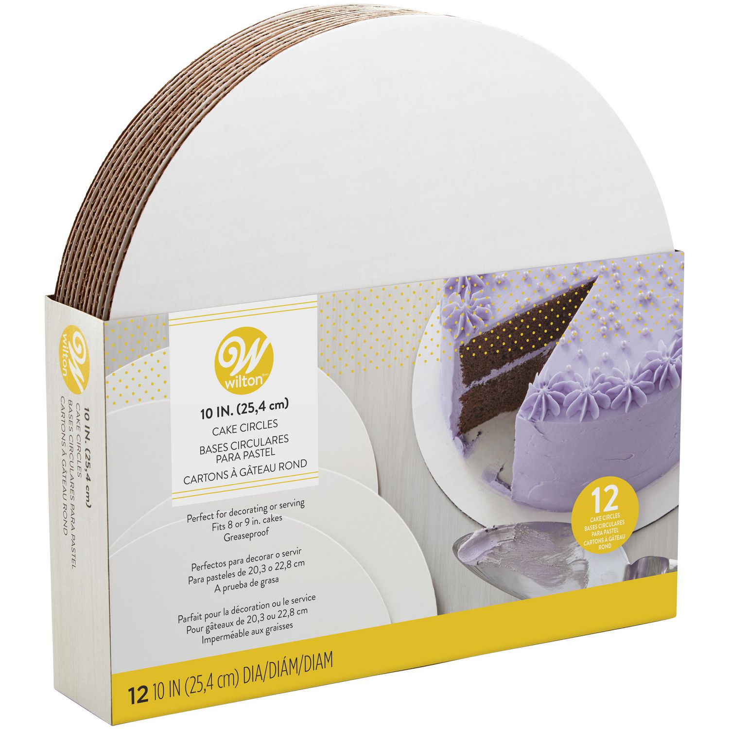 Cartons à gâteau ronds blancs 10 po Wilton 10 po (25 cm) de diamètre. Paq.  de 12 