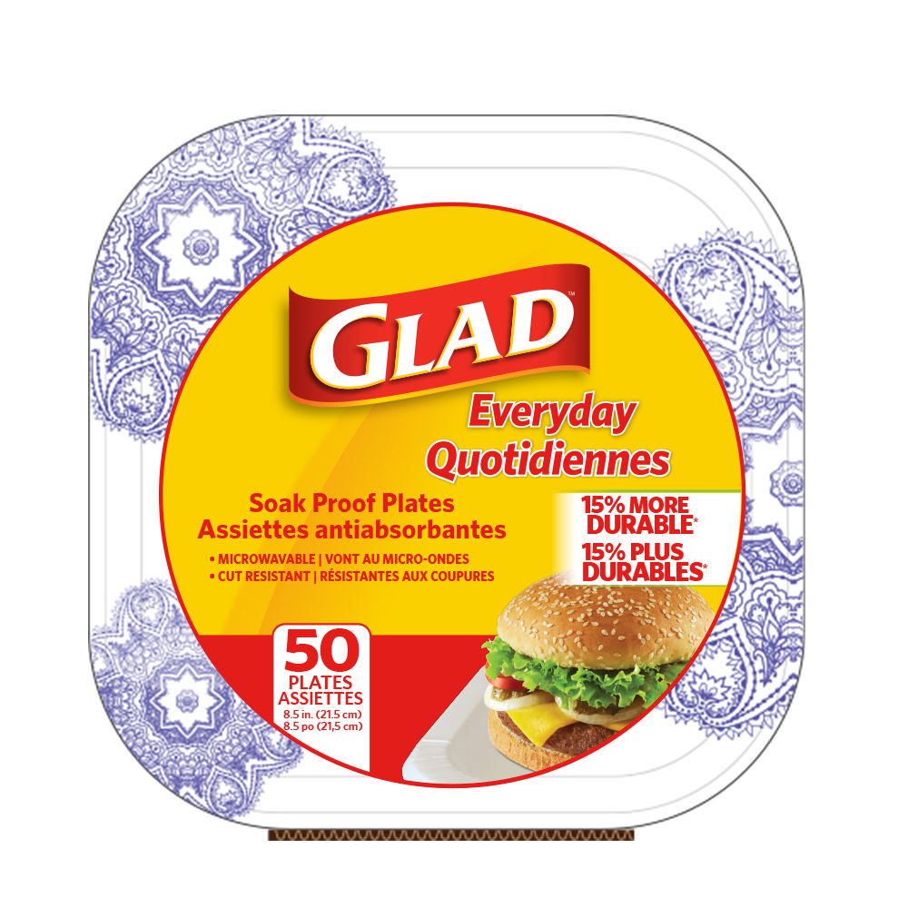 Glad Soak Proof Square Disposable Paper Plates Walmart Canada