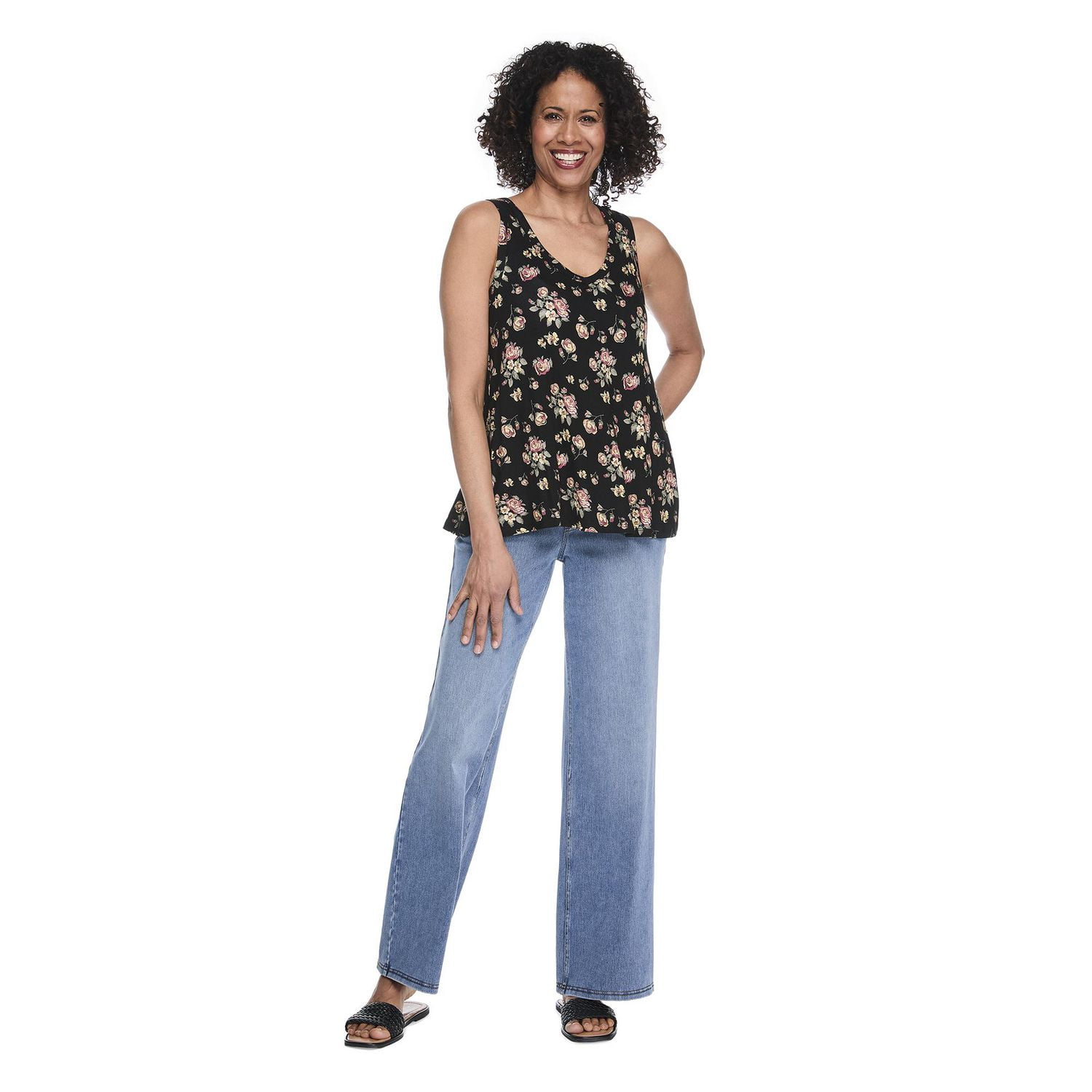 Iyla Women's Printed Drapey V-Neck Tank Top