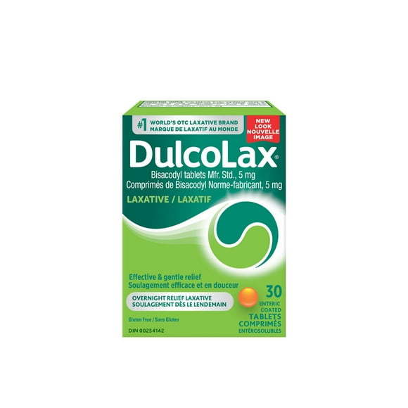 Dulcolax 5 mg Stimulant Laxative Tablets 30 CT - Bisacodyl – Stimulates the Bowels – Occasional Constipation Relief for Adults in 6-12 Hours - Suitable for Children Over 6 Years & Older, Adults and Breastfeeding Women, Dulcolax 5 mg Stimulant Laxative Tablets 30 CT