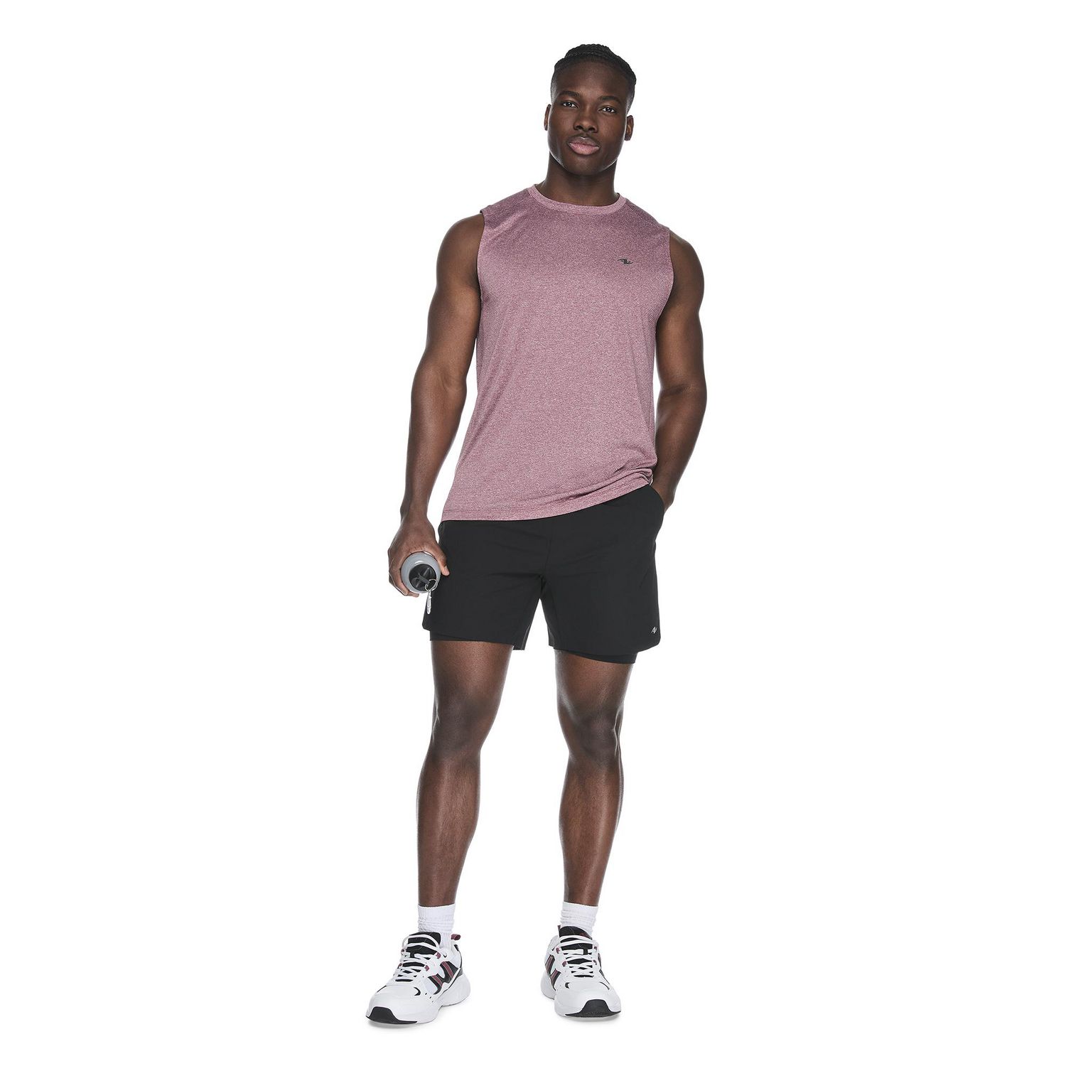 Débardeur de musculation en maille quadrillée Athletic Works pour hommes
