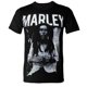 T-shirt sous licence à manches courtes à éraflures « Bob Marley Black and White » pour hommes – image 1 sur 1