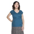 thumbnail image 2 of Paisley Sky Maternity Short-Sleeve Snap Nursing Henley Top, 2 of 6