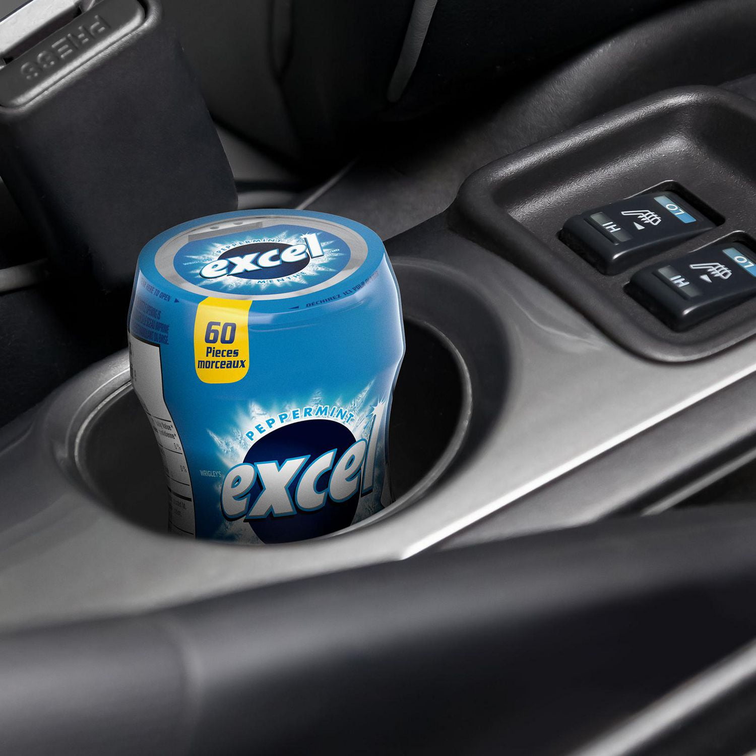 EXCEL, Peppermint Flavoured Sugar Free Chewing Gum, 60 Pieces, 1 Bottle, 1 Bottle, 60 Pellets