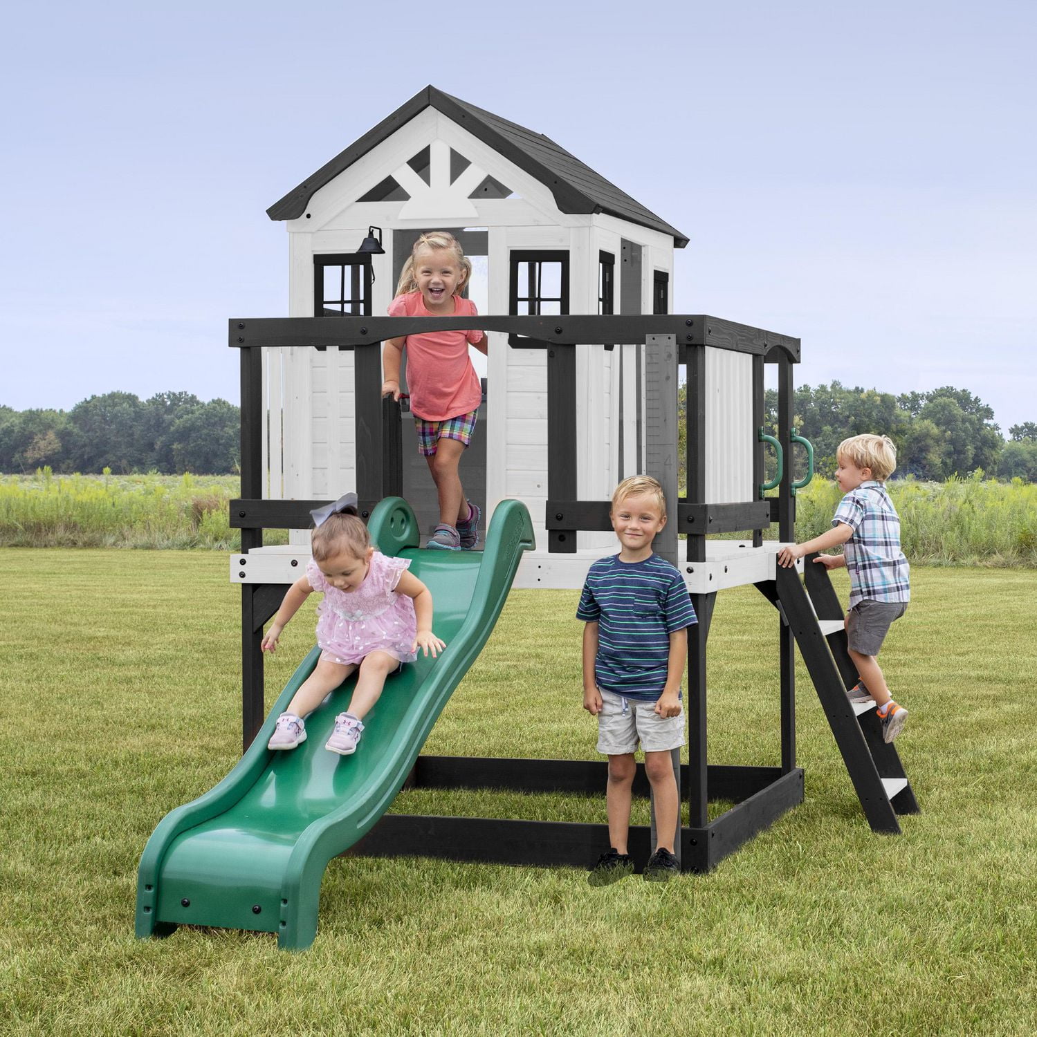 Backyard discovery deluxe cedar mansion playhouse online