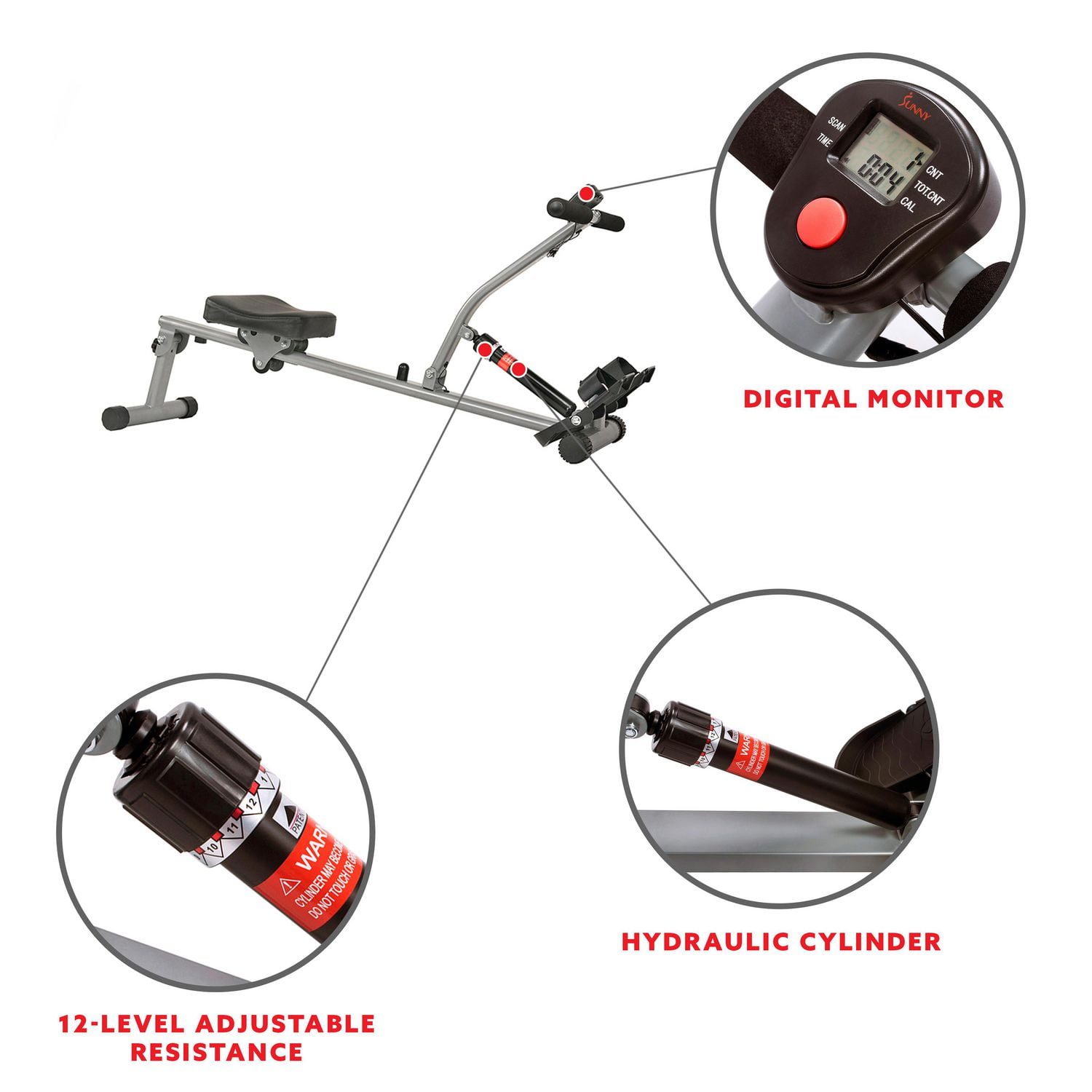 Sunny Health & Fitness SF-RW1205 Rowing Machine 