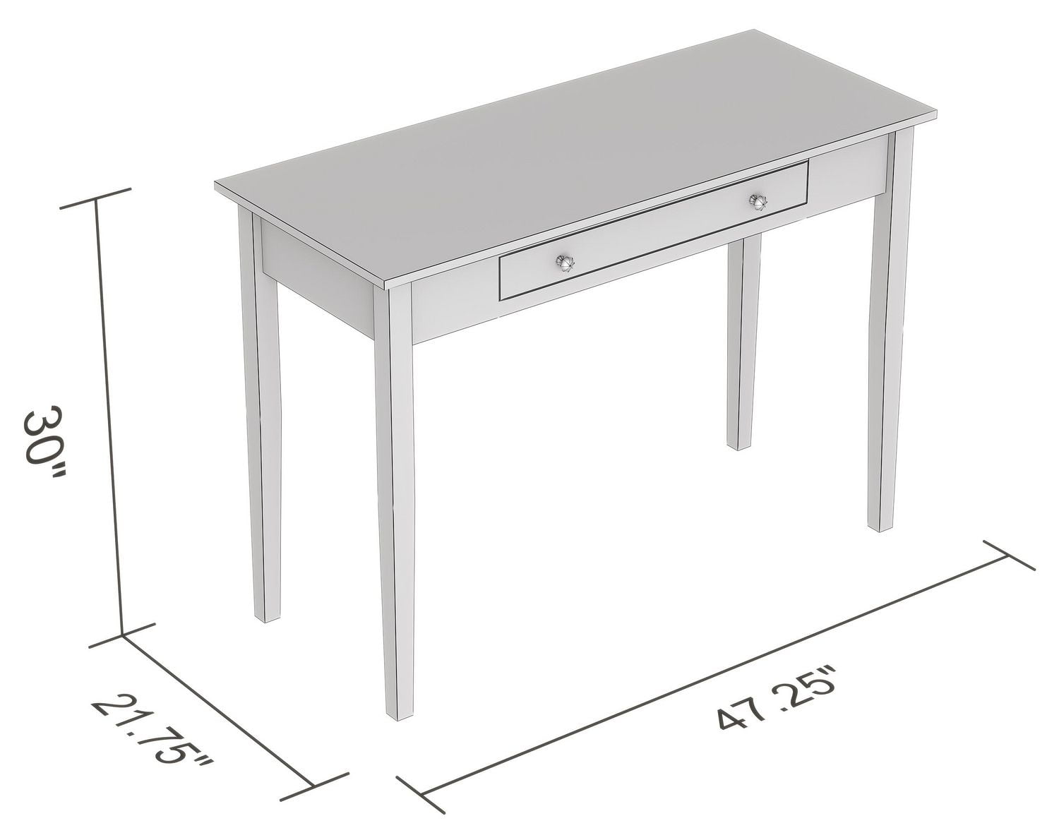 Small white desk store 30 inches wide