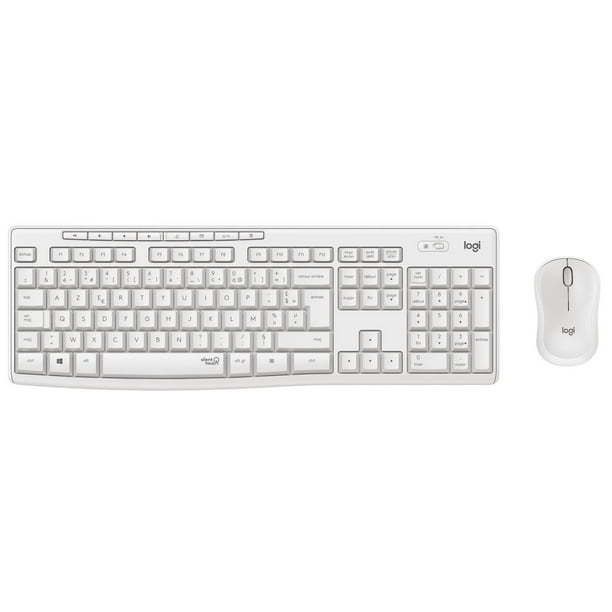 Ensemble sliencieux clavier et souris sans fil Logitech MK295 - Blanc 