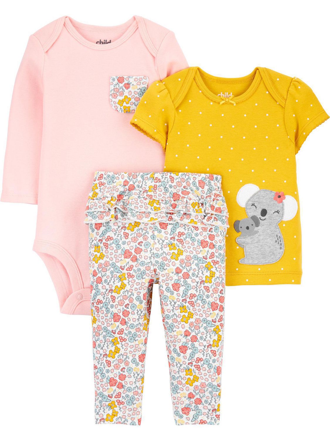 Child Of Mine Made By Carter S Infant Girls 3 Piece Set Koala Walmart Canada walmart ca