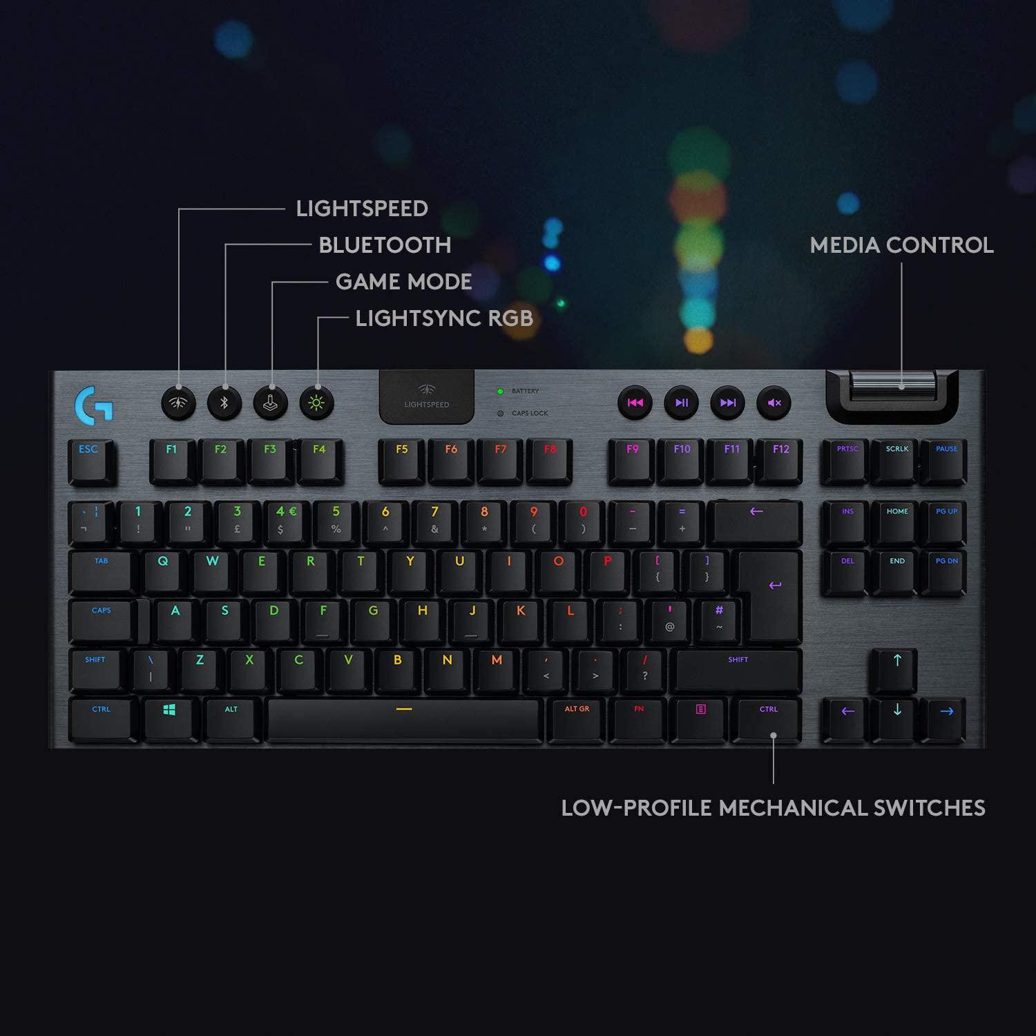 Logitech G915 TKL Tenkeyless LIGHTSPEED Wireless RGB Mechanical Gaming  Keyboard - GL Tactile