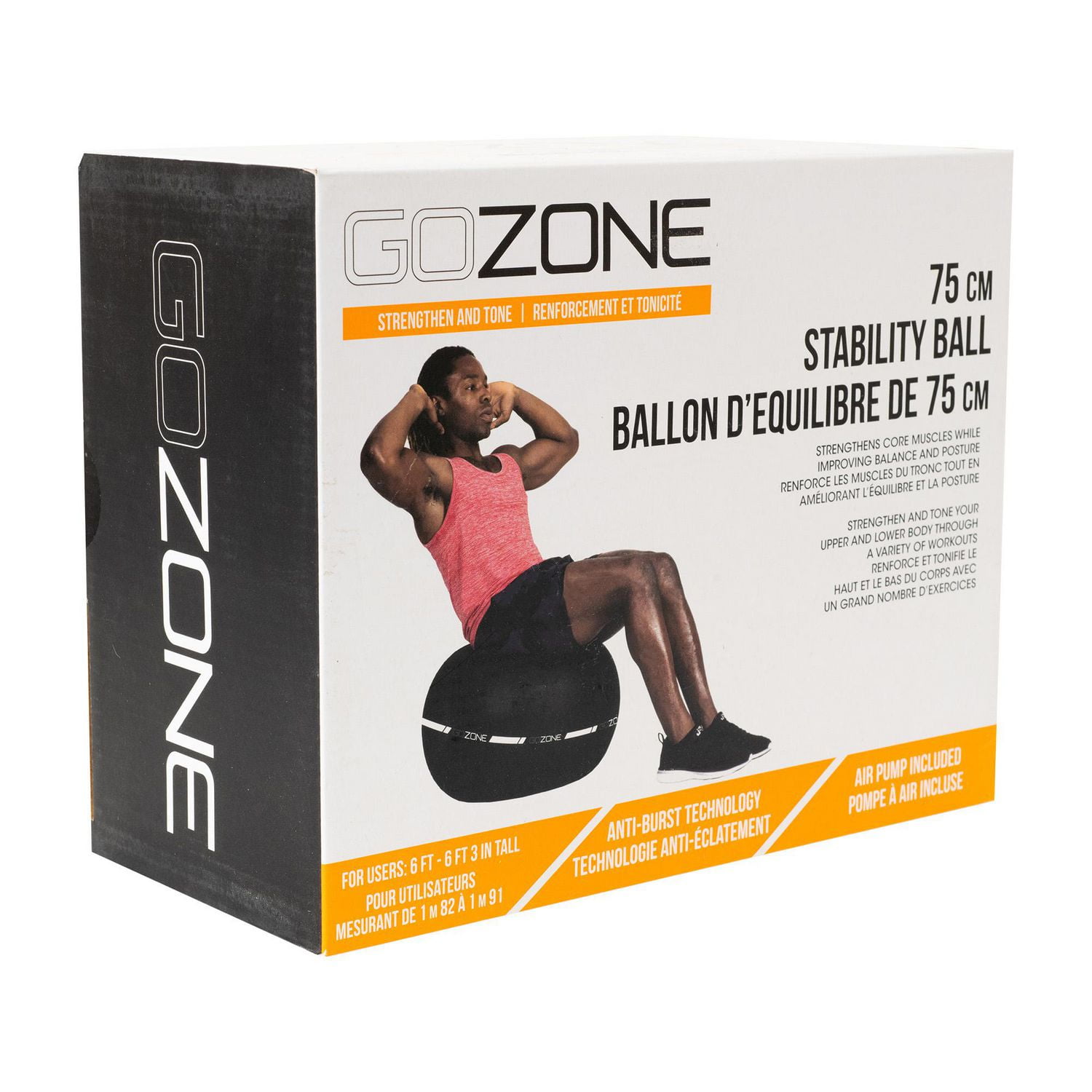 GoZone Stability Ball Anti burst technology Walmart