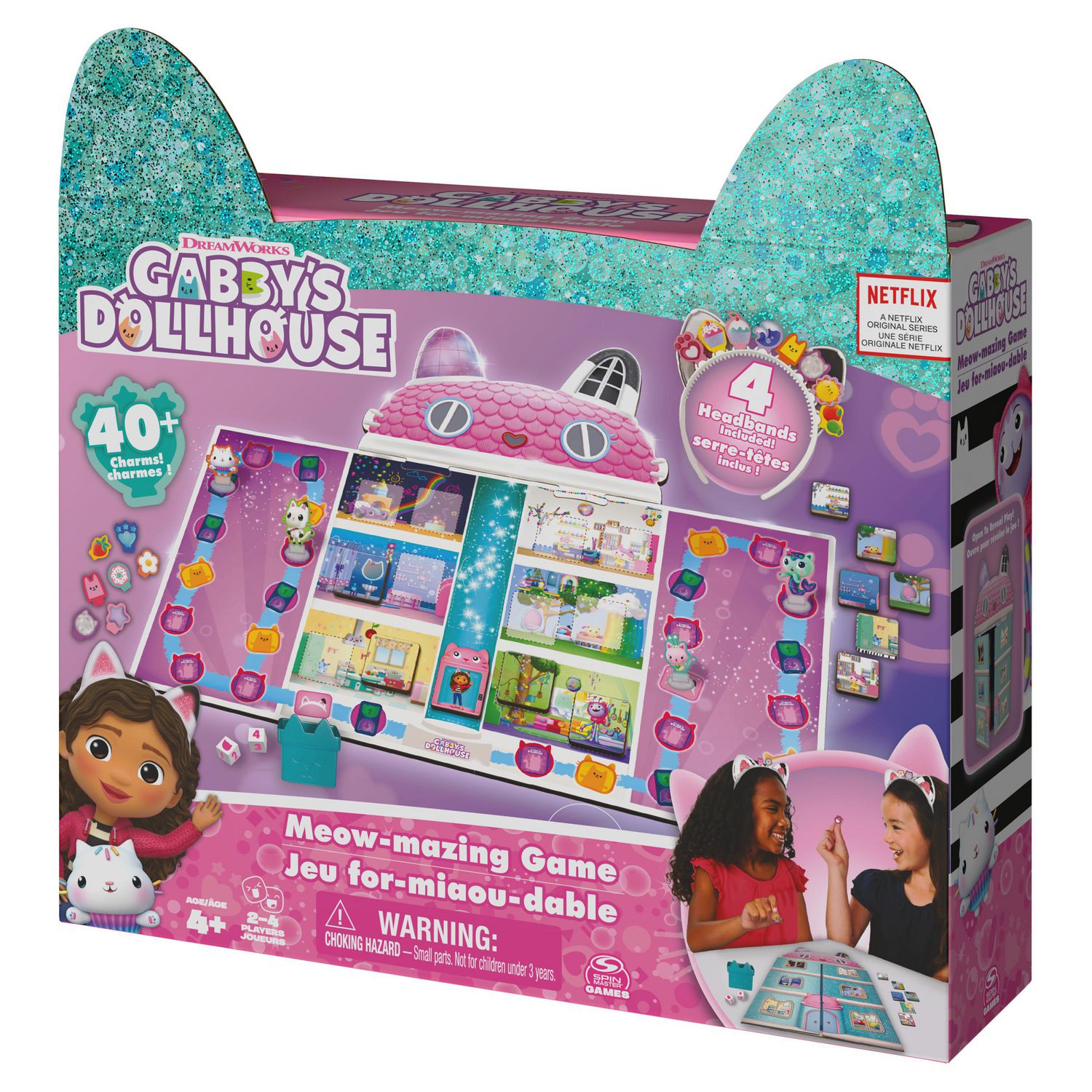 Gabby's Dollhouse, Meow-mazing Board Game Based on the DreamWorks Netflix  Show with 4 Kitty Headbands, for Families & Kids Ages 4 and up | Walmart  Canada