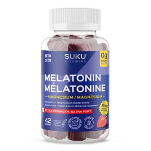 SUKU Vitamins - Melatonin Magnesium - Sugar-Free and Sugar Alcohol Free | Gummies for Adults | High Dose Melatonin & Magnesium Gummy | Chewable Magnesium for Sleep & Reducing Jet Lag | Vegan & Non-GMO | 60 Count