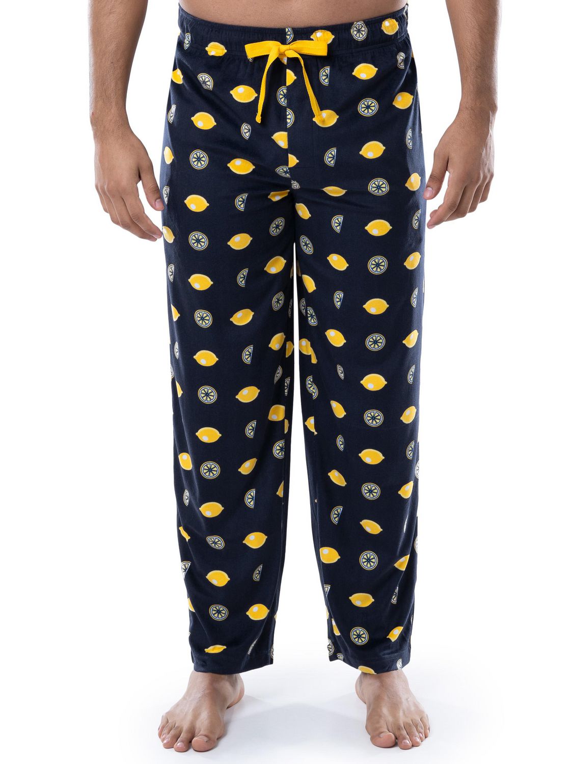 IZOD Men's Lite Touch Fleece Sleep and Lounge Pajama Pant Lemon Print 