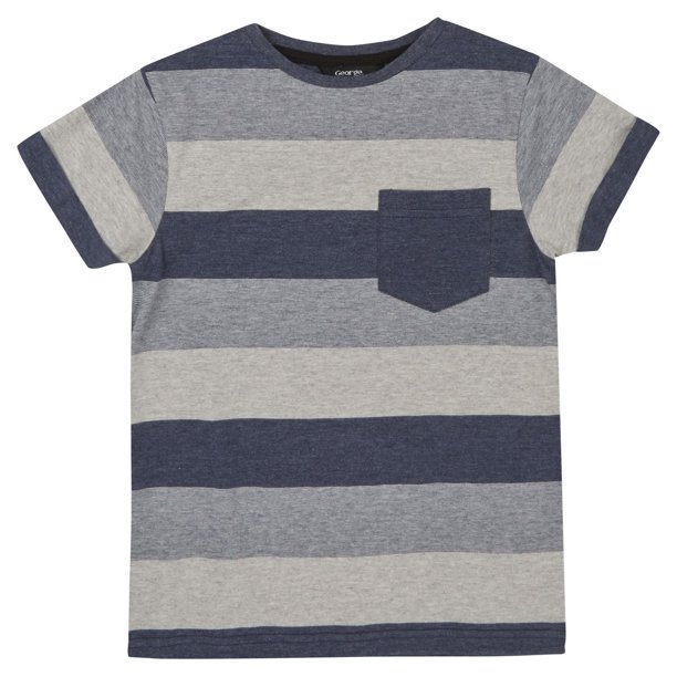 T-shirt marine chiné rayé George British Design pour garçons