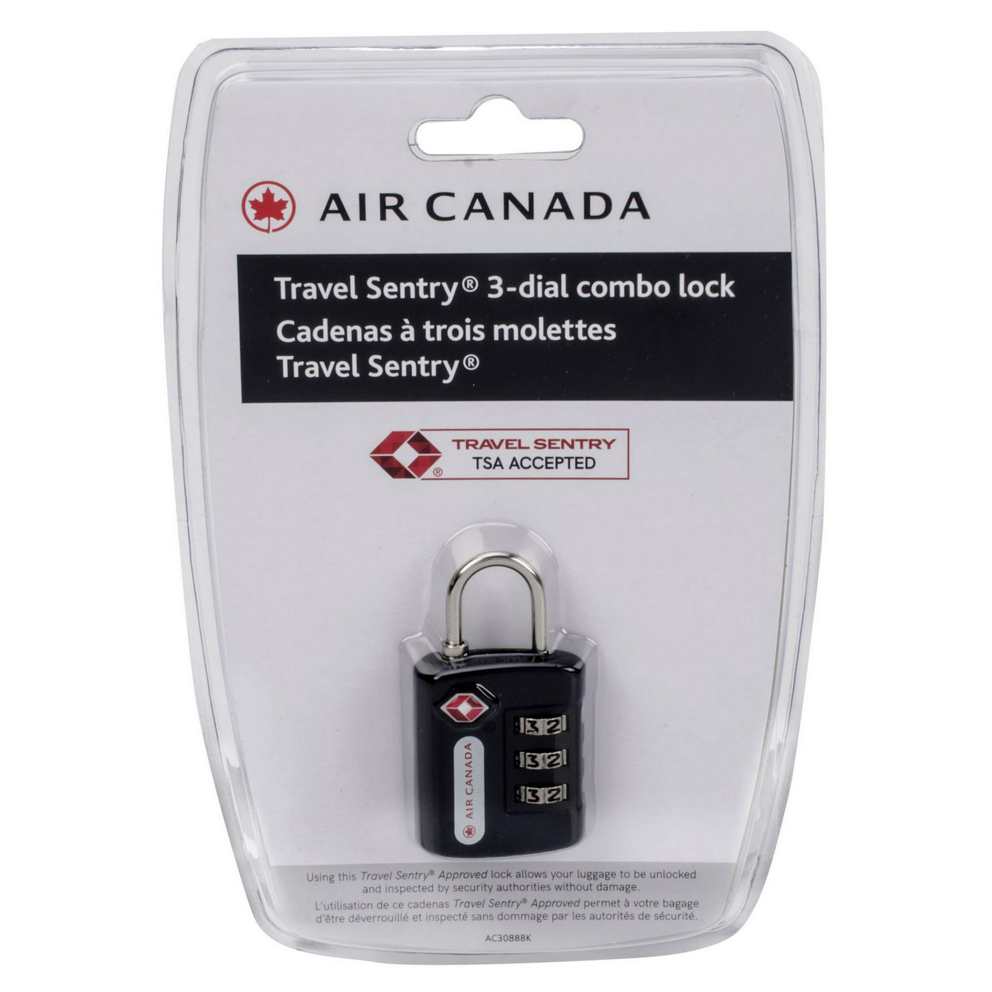 Air Canada Tsa 3-Dial Combo Lock 