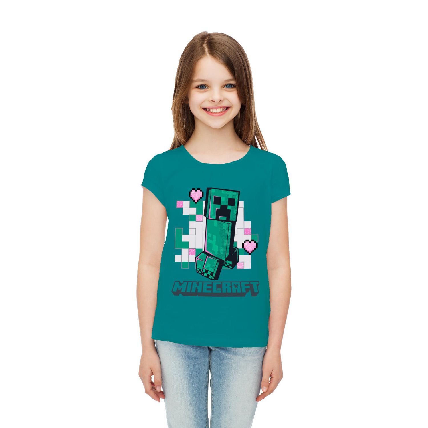 Minecraft Girls Creeper Game Short Sleeve T Shirt Walmart