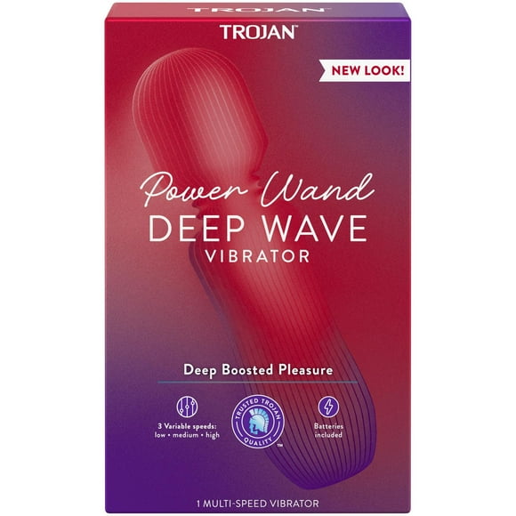 Trojan Vibrations Power Wand Deep Wave Massager, 1 Multi-Speed Massager