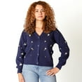 thumbnail image 1 of Devoted Knit Button-Up Cardigan with Floral Details, 1 of 5