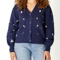 thumbnail image 5 of Devoted Knit Button-Up Cardigan with Floral Details, 5 of 5