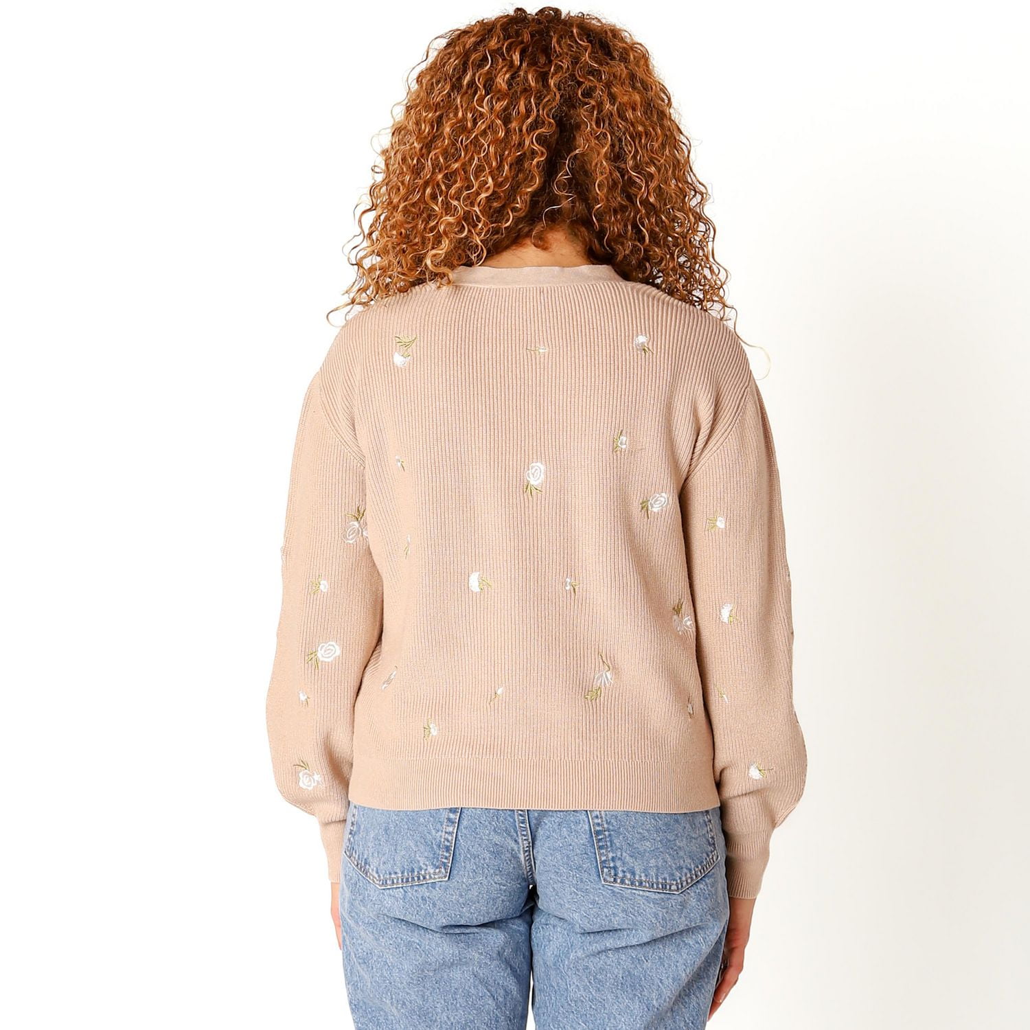 Devoted Cardigan boutonné en tricot avec détails floraux