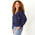thumbnail image 3 of Devoted Knit Button-Up Cardigan with Floral Details, 3 of 5