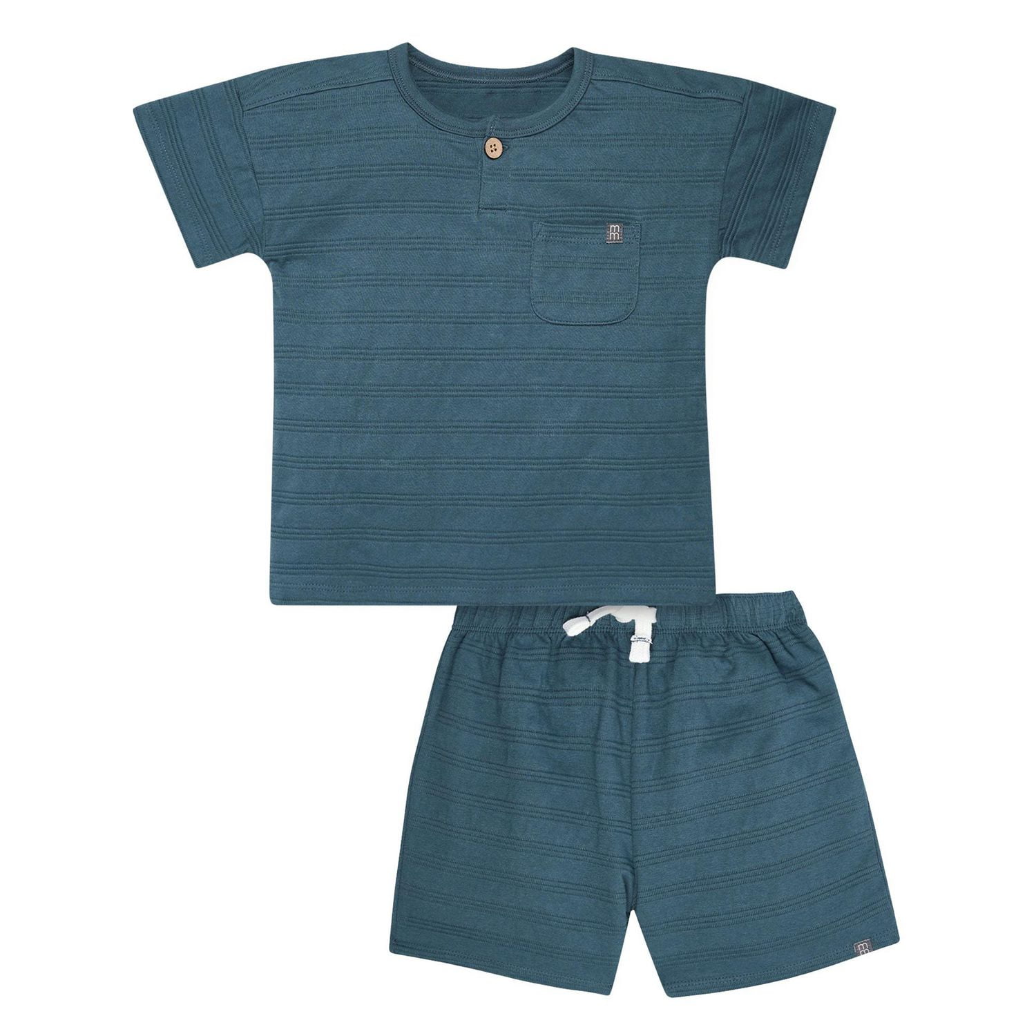 modern moments™ by Gerber®™ - 2pc Oversized Textured Shirt + Shorts Set - Blue