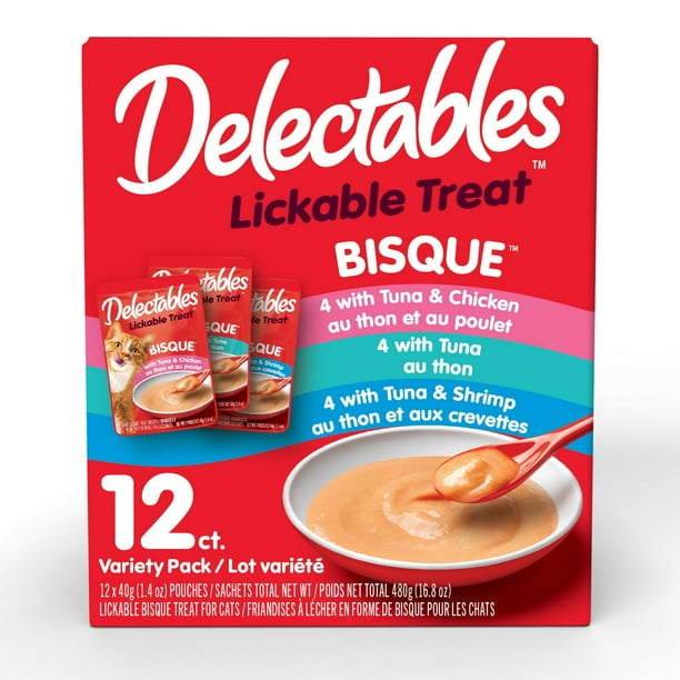 Delectables™ Lickable Treat Bisque Variety Pack for Cats, 12x40g