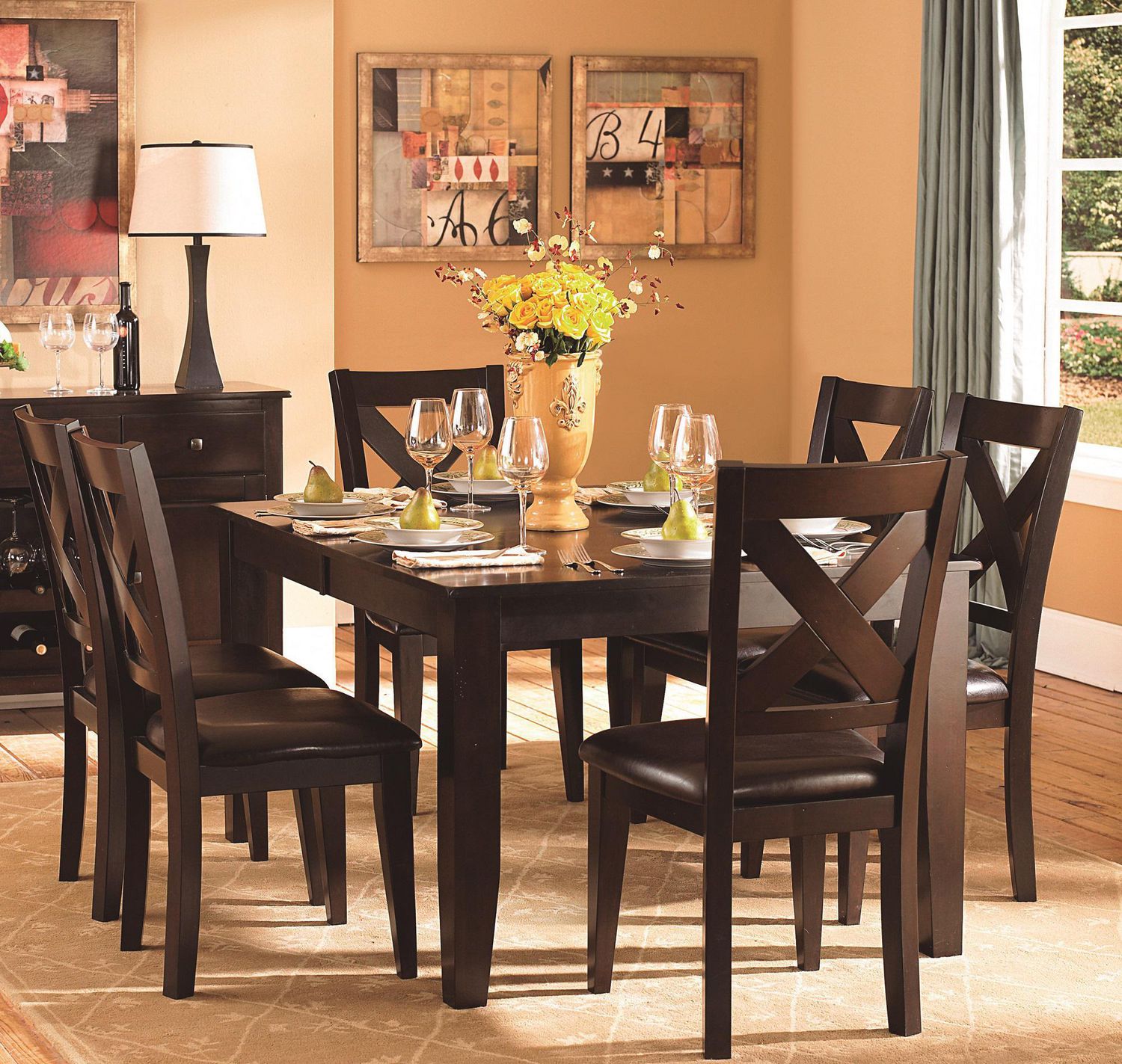 Solid Wood Dark Cherry Table, Solid Wood Dining Room Tables Canada
