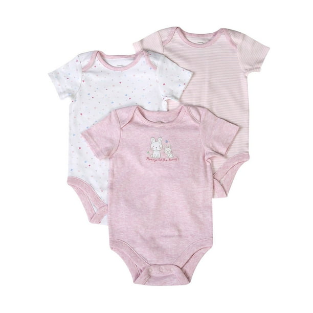 baby Girls' Cotton Bodysuits, 3Pack Walmart.ca