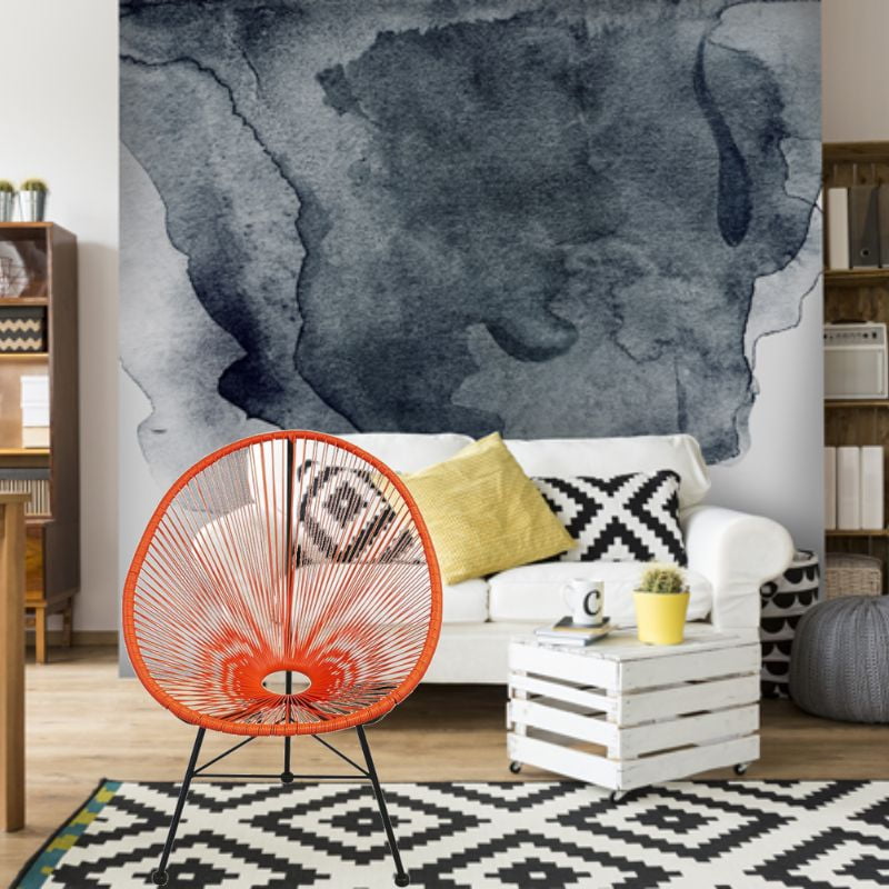 Costa Lounge Chair in Orange, Wire Lounge Chair, Plastic Lounge Chair