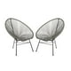 Chaise longue Costa en gris, chaise longue en fil métallique, chaise longue en plastique, chaise longue de plage, chaise longue intérieure-extérieure, chaise longue de patio, chaise longue ovale - Set 2 – image 2 sur 4