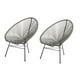 Chaise longue Costa en gris, chaise longue en fil métallique, chaise longue en plastique, chaise longue de plage, chaise longue intérieure-extérieure, chaise longue de patio, chaise longue ovale - Set 2 – image 3 sur 4