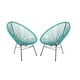 Chaise longue Costa en turquoise, chaise longue en fil métallique, chaise longue en plastique, chaise longue de plage, chaise longue intérieure-extérieure, chaise longue de patio, chaise longue ovale - Set 2 – image 2 sur 3