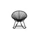 Chaise longue à bascule Costa en Noir, chaise longue en fil métallique, chaise longue en plastique, chaise longue de plage, chaise longue intérieure-extérieure, chaise longue de patio, chaise longue ovale – image 2 sur 3