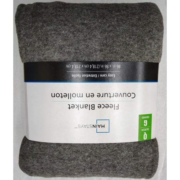 MAINSTAYS SOLID FLEECE BLANKET QUEEN GREY Walmart.ca