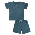 thumbnail image 1 of modern moments™ by Gerber®™ - 2pc Oversized Textured Shirt + Shorts Set - Blue, 1 of 7
