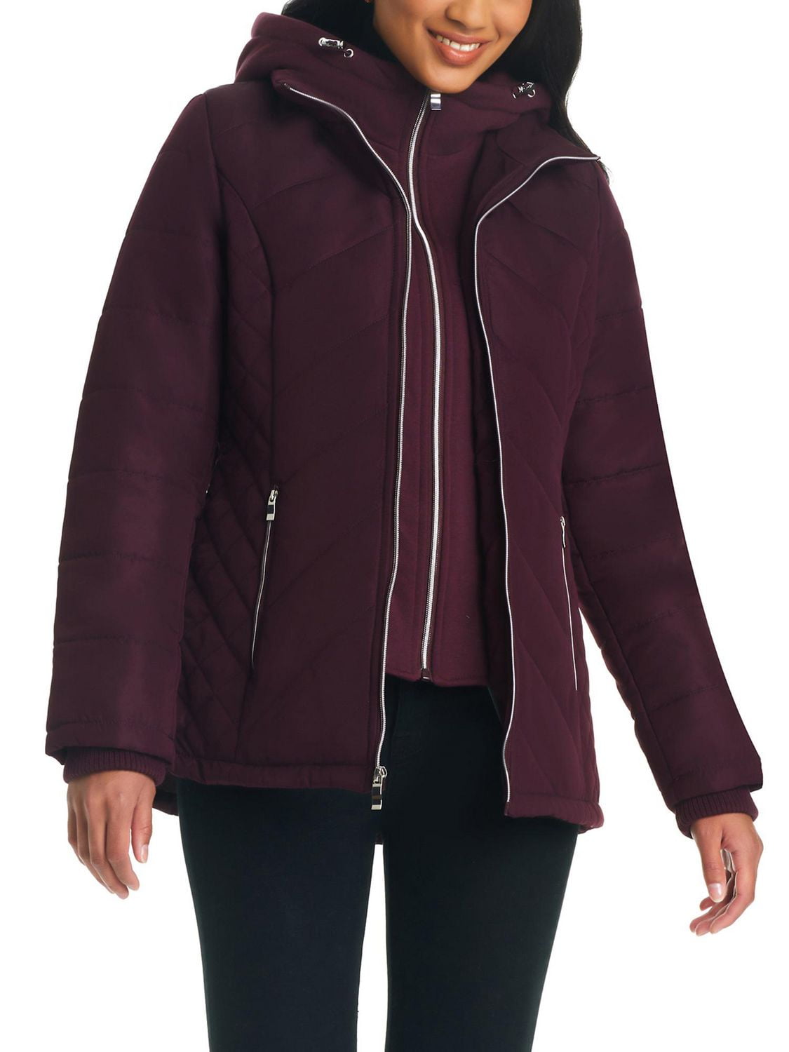 Women's d.e.t.a.i.l.s Hooded Fleece-Bib Puffer outlet Jacket