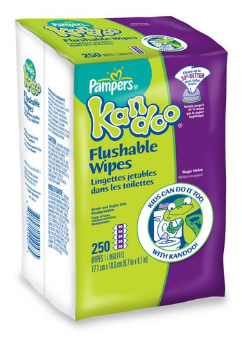Pampers Kandoo Flushable Magic Melon Toddler Wipes Refill 250ct