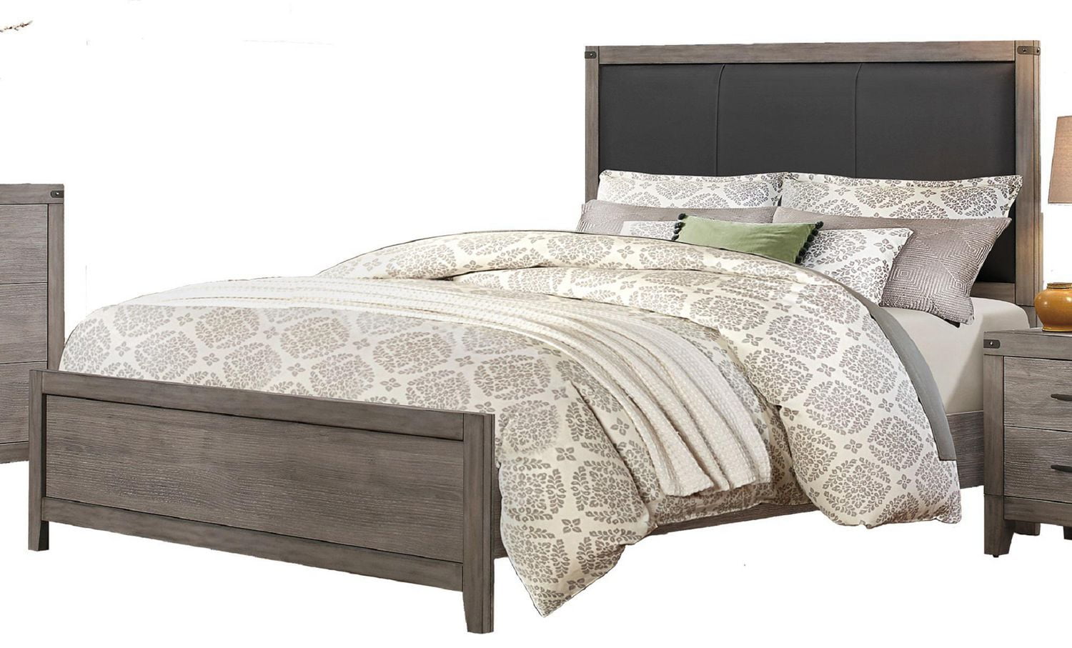 Topline Home Furnishings Grey Weathered Wood Queen Bed Walmart Canada