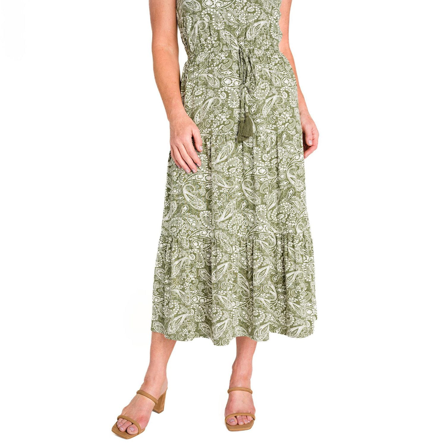 IVY Women's Sleeveless Tiered Maxi Dress