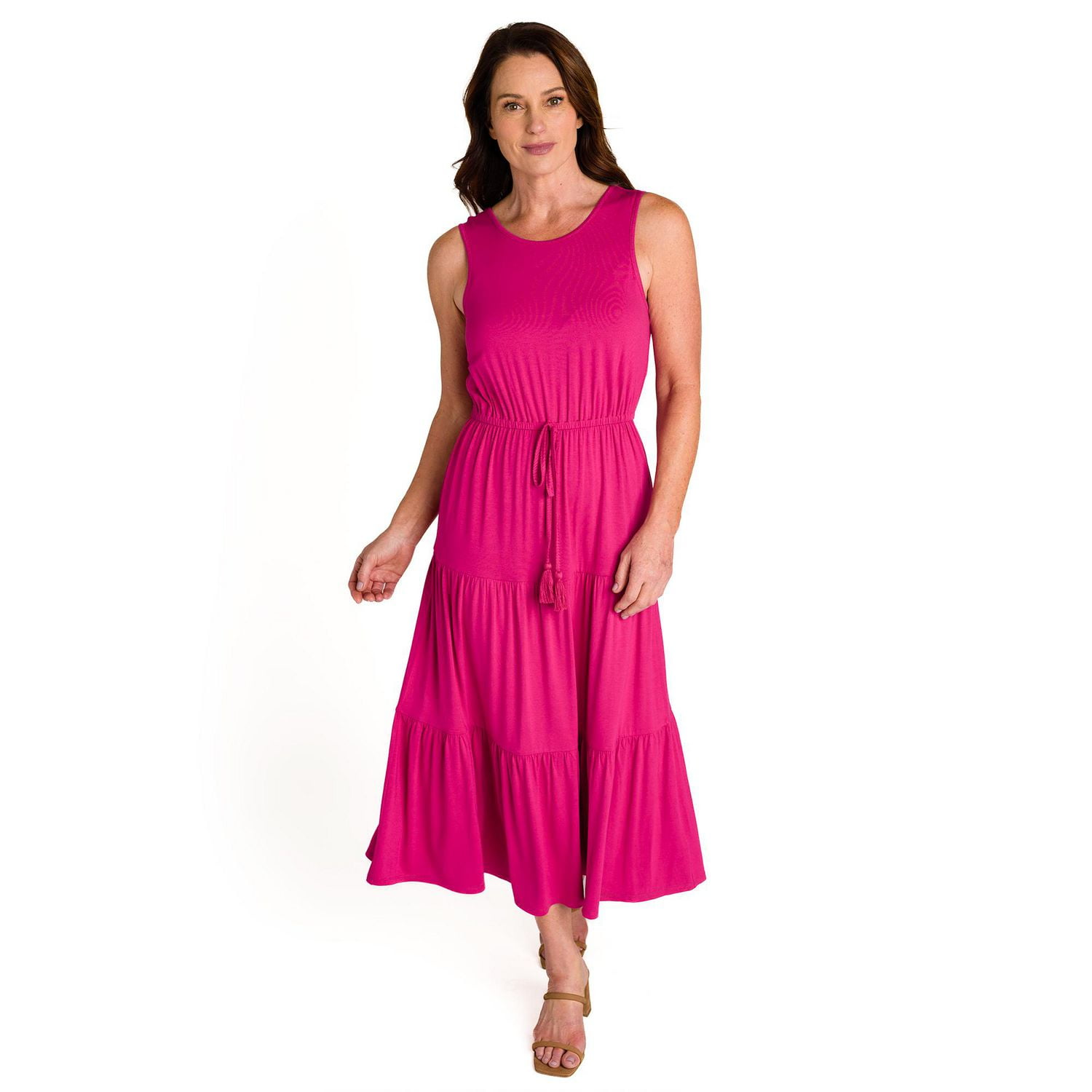 IVY Women's Sleeveless Tiered Maxi Dress