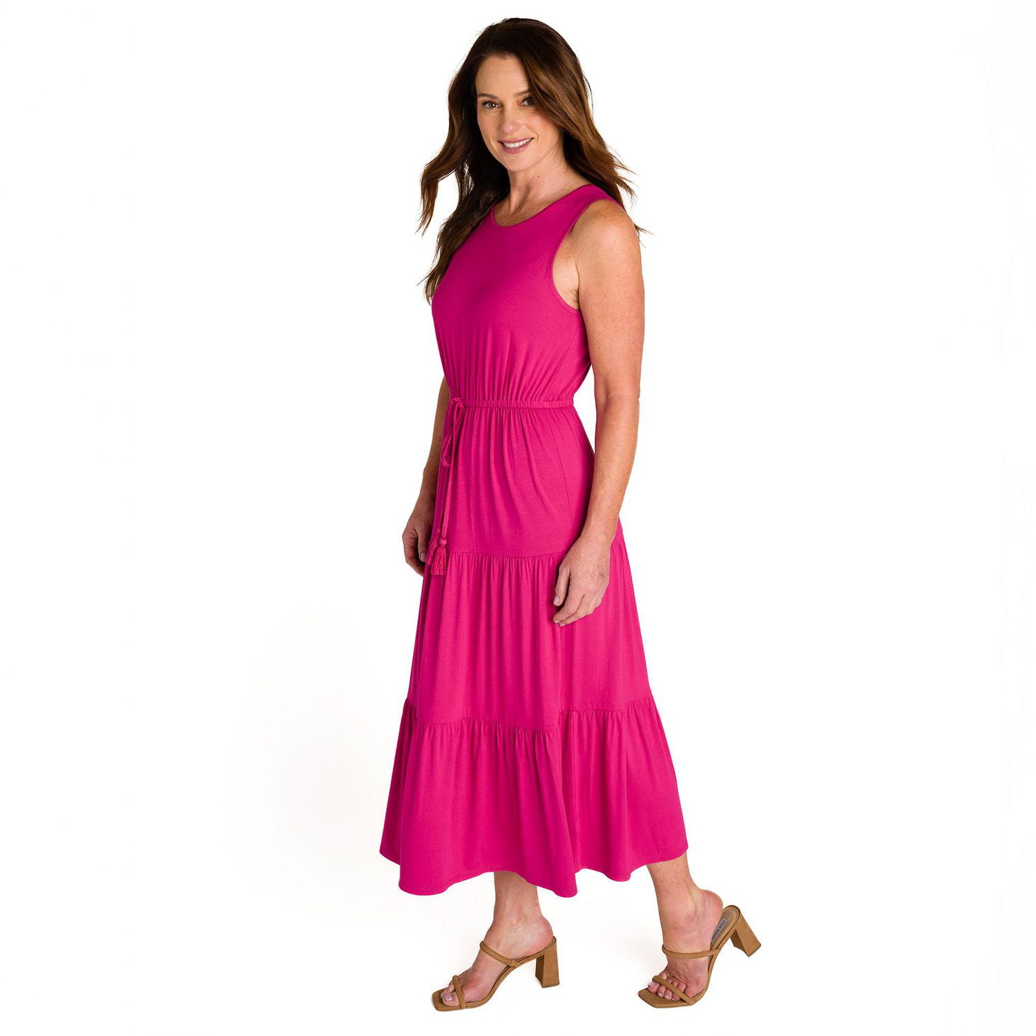 IVY Women's Sleeveless Tiered Maxi Dress