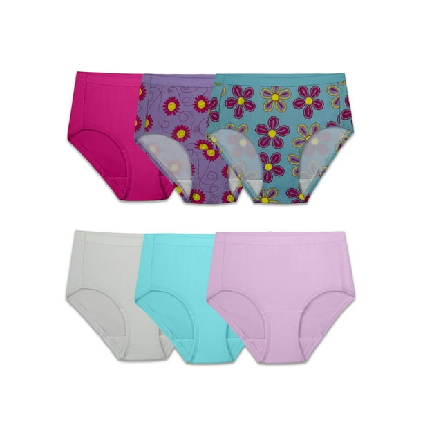 Fruit of the Loom Girls' Seamless Brief Underwear, 6-pack, Sizes 6-16 