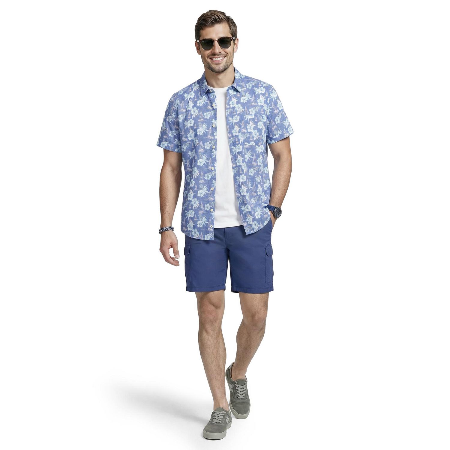 IZOD S/S DOCKSIDE PRINT WOVEN