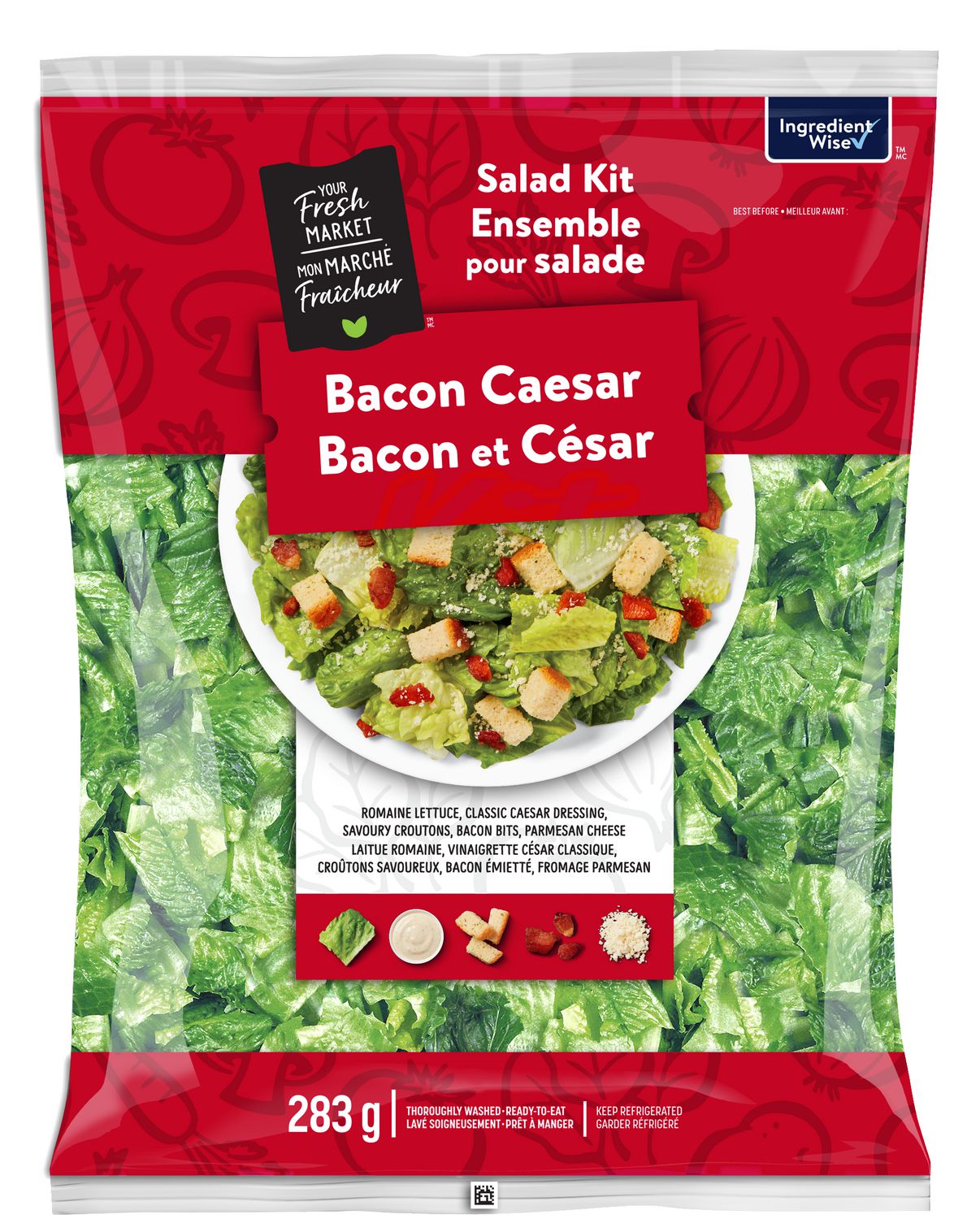 Ensemble pour salade césar avec bacon Mon marché fraîcheur 283g