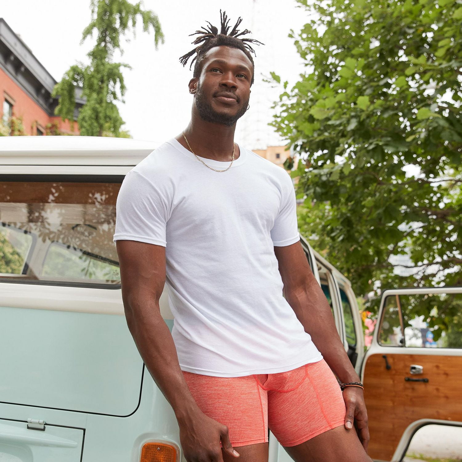 Hanes Men’s Crew-Neck Undershirt Pack, Moisture Wicking, White - 4-Pack